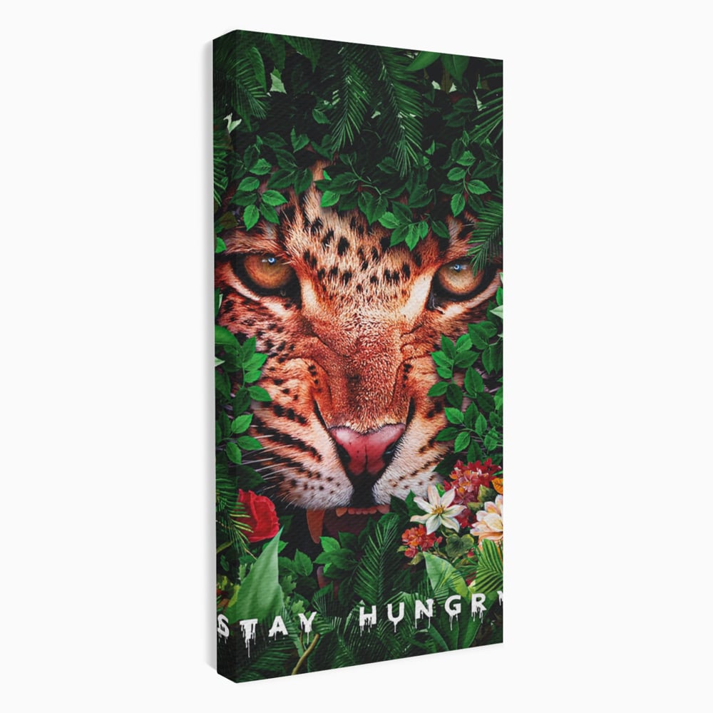 Tablou Canvas Premium LuxCanva® A1131, Hungry Tiger ,  Tigru, Jungla, Motivational, Culori Vibrante