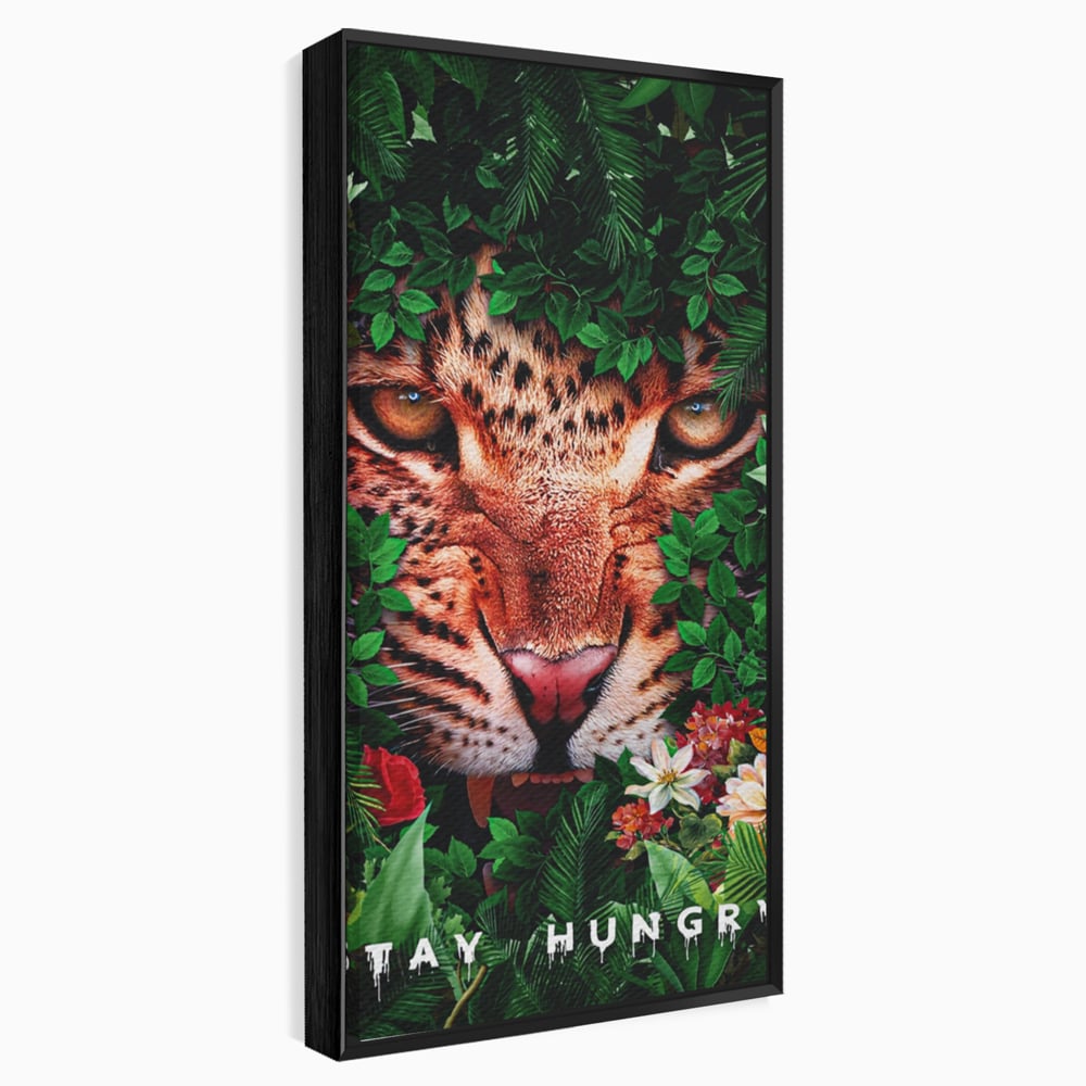 Tablou Canvas Premium LuxCanva® A1131, Hungry Tiger ,  Tigru, Jungla, Motivational, Culori Vibrante