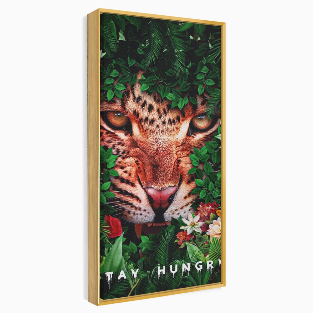 Tablou Canvas Premium LuxCanva® A1131, Hungry Tiger ,  Tigru, Jungla, Motivational, Culori Vibrante