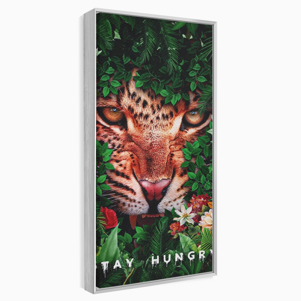 Tablou Canvas Premium LuxCanva® A1131, Hungry Tiger ,  Tigru, Jungla, Motivational, Culori Vibrante