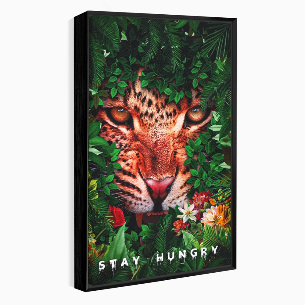 Tablou Canvas Premium LuxCanva® A1131, Hungry Tiger ,  Tigru, Jungla, Motivational, Culori Vibrante