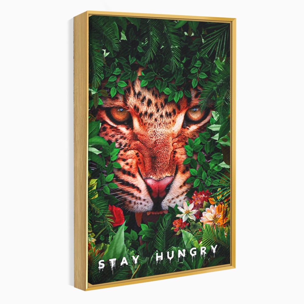 Tablou Canvas Premium LuxCanva® A1131, Hungry Tiger ,  Tigru, Jungla, Motivational, Culori Vibrante