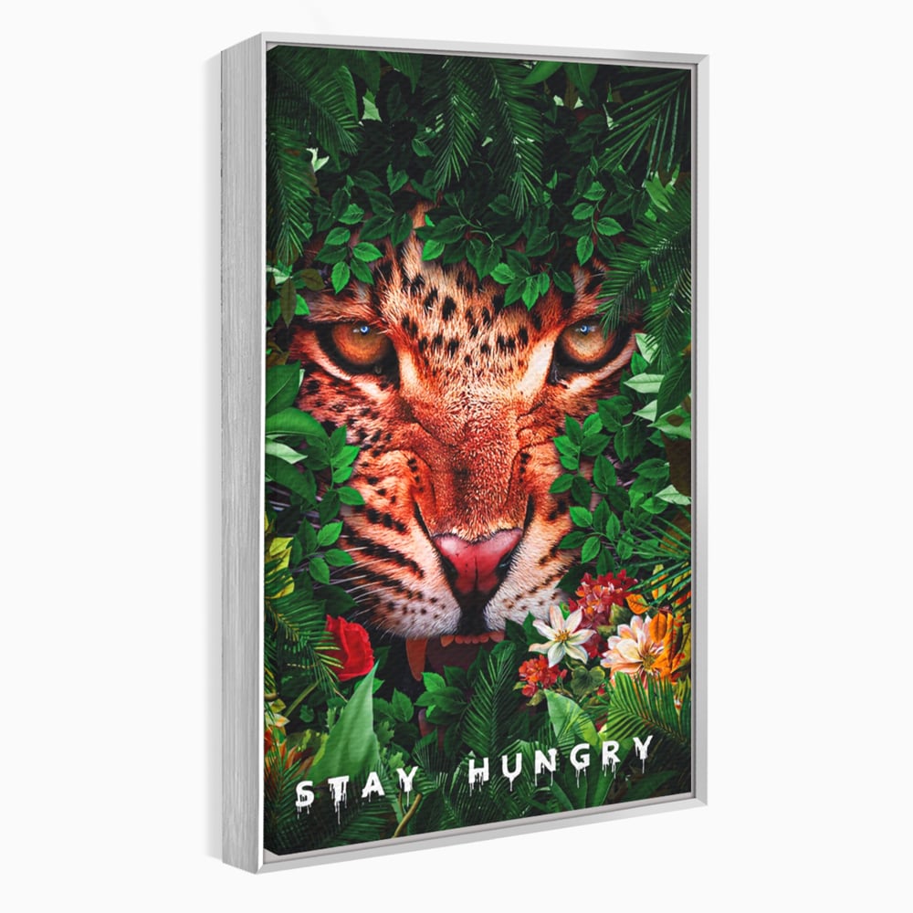 Tablou Canvas Premium LuxCanva® A1131, Hungry Tiger ,  Tigru, Jungla, Motivational, Culori Vibrante