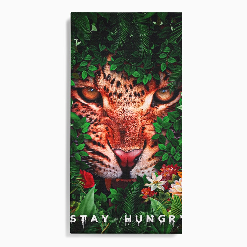 Tablou Canvas Premium LuxCanva® A1131, Hungry Tiger ,  Tigru, Jungla, Motivational, Culori Vibrante