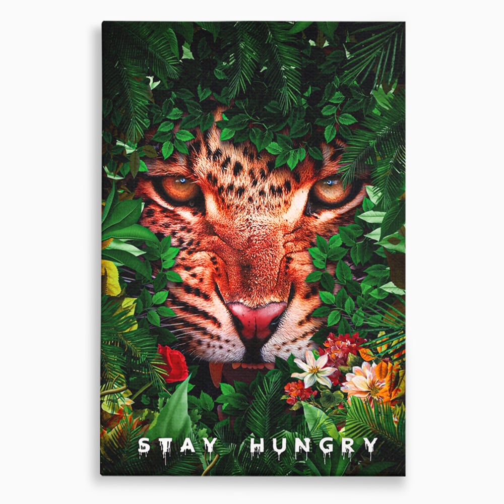 Tablou Canvas Premium LuxCanva® A1131, Hungry Tiger ,  Tigru, Jungla, Motivational, Culori Vibrante