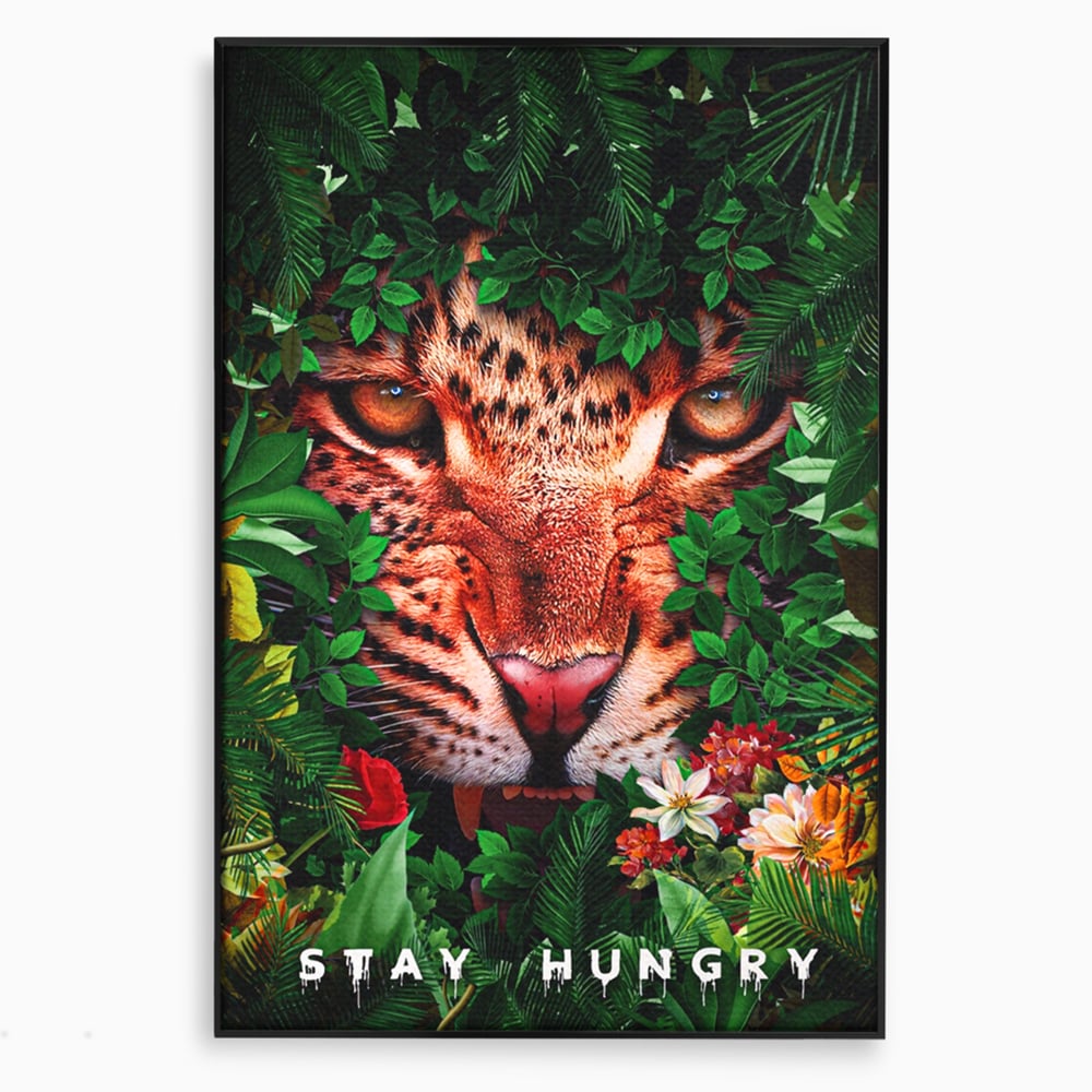 Tablou Canvas Premium LuxCanva® A1131, Hungry Tiger ,  Tigru, Jungla, Motivational, Culori Vibrante