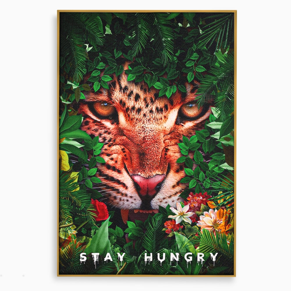 Tablou Canvas Premium LuxCanva® A1131, Hungry Tiger ,  Tigru, Jungla, Motivational, Culori Vibrante