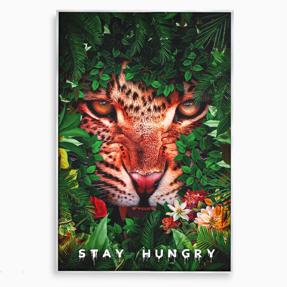 Tablou Canvas Premium LuxCanva® A1131, Hungry Tiger ,  Tigru, Jungla, Motivational, Culori Vibrante