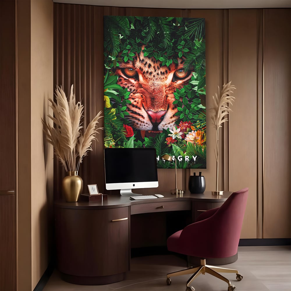 Tablou Canvas Premium LuxCanva® A1131, Hungry Tiger ,  Tigru, Jungla, Motivational, Culori Vibrante