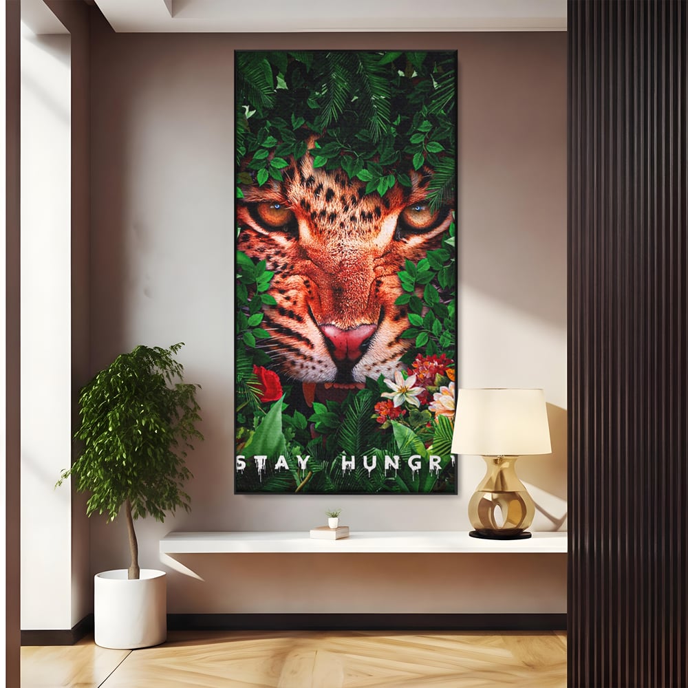 Tablou Canvas Premium LuxCanva® A1131, Hungry Tiger ,  Tigru, Jungla, Motivational, Culori Vibrante