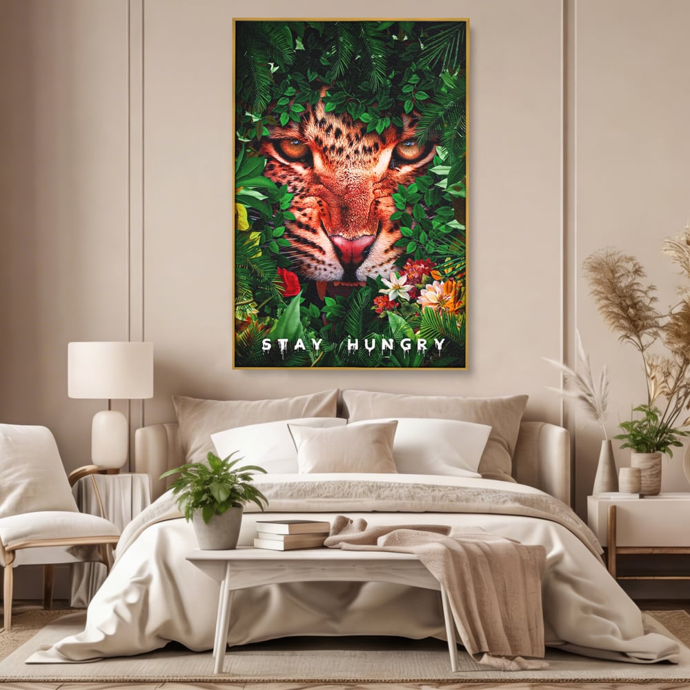 Tablou Canvas Premium LuxCanva® A1131, Hungry Tiger ,  Tigru, Jungla, Motivational, Culori Vibrante