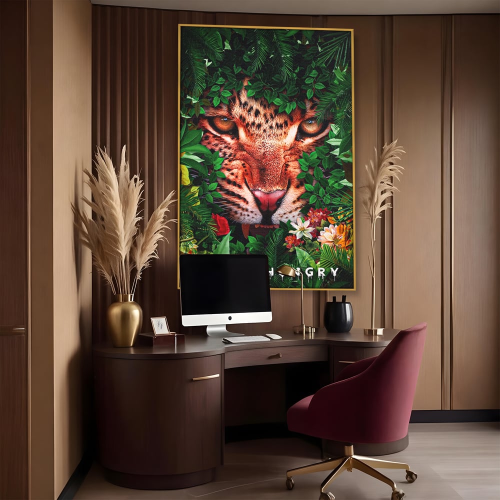 Tablou Canvas Premium LuxCanva® A1131, Hungry Tiger ,  Tigru, Jungla, Motivational, Culori Vibrante
