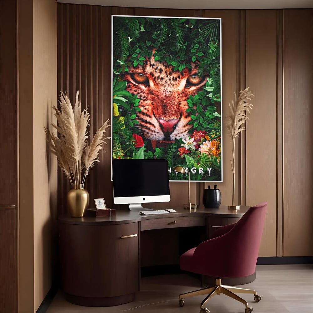 Tablou Canvas Premium LuxCanva® A1131, Hungry Tiger ,  Tigru, Jungla, Motivational, Culori Vibrante