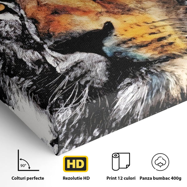 Tablou Canvas Premium LuxCanva® A1135, Leu , Regele Junglei, Animal Salbatic, Motivational, Culori Vibrante