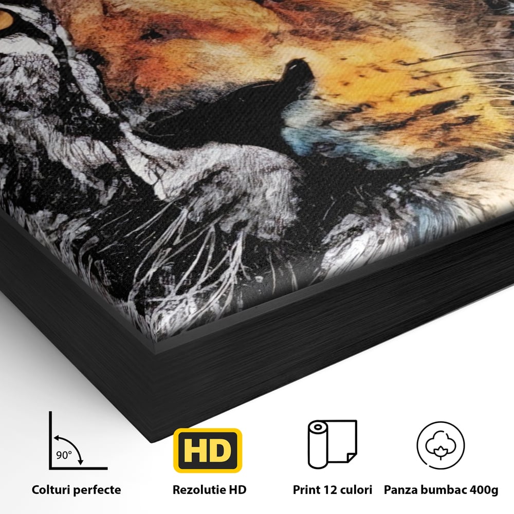 Tablou Canvas Premium LuxCanva® A1135, Leu , Regele Junglei, Animal Salbatic, Motivational, Culori Vibrante
