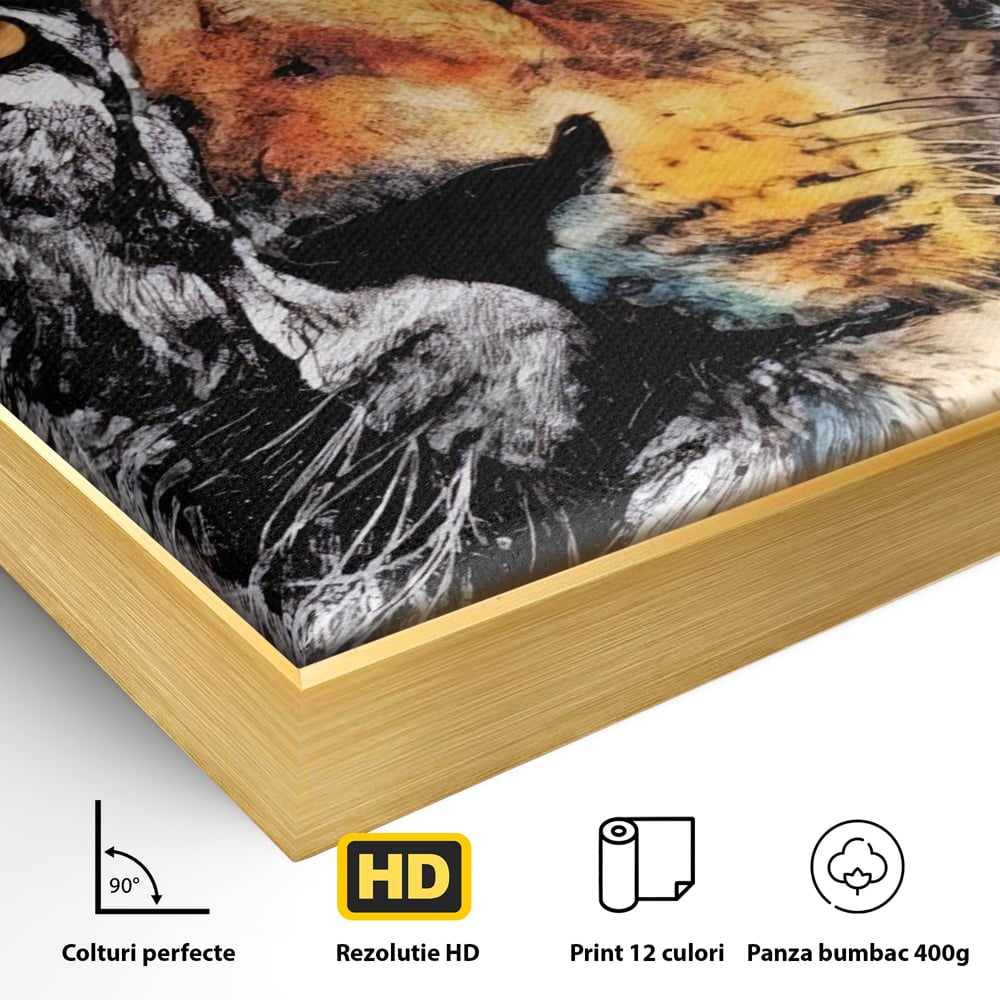 Tablou Canvas Premium LuxCanva® A1135, Leu , Regele Junglei, Animal Salbatic, Motivational, Culori Vibrante