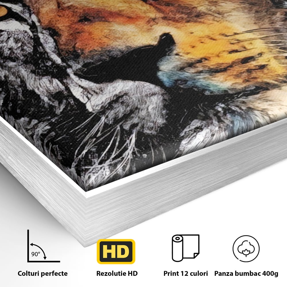 Tablou Canvas Premium LuxCanva® A1135, Leu , Regele Junglei, Animal Salbatic, Motivational, Culori Vibrante