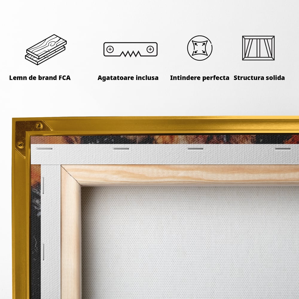 Tablou Canvas Premium LuxCanva® A1135, Leu , Regele Junglei, Animal Salbatic, Motivational, Culori Vibrante