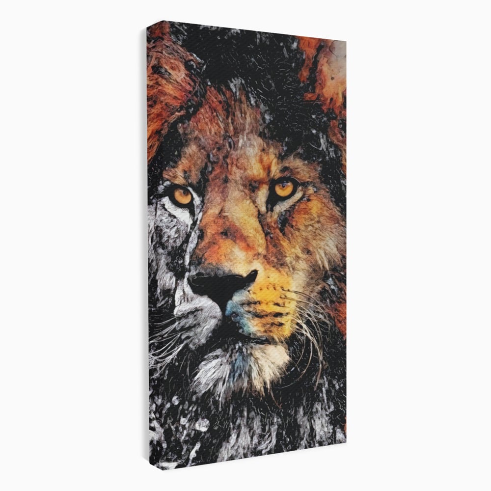 Tablou Canvas Premium LuxCanva® A1135, Leu , Regele Junglei, Animal Salbatic, Motivational, Culori Vibrante