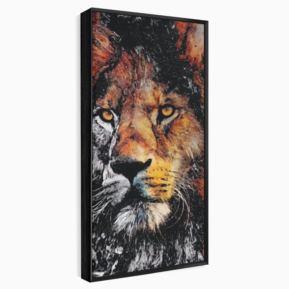 Tablou Canvas Premium LuxCanva® A1135, Leu , Regele Junglei, Animal Salbatic, Motivational, Culori Vibrante