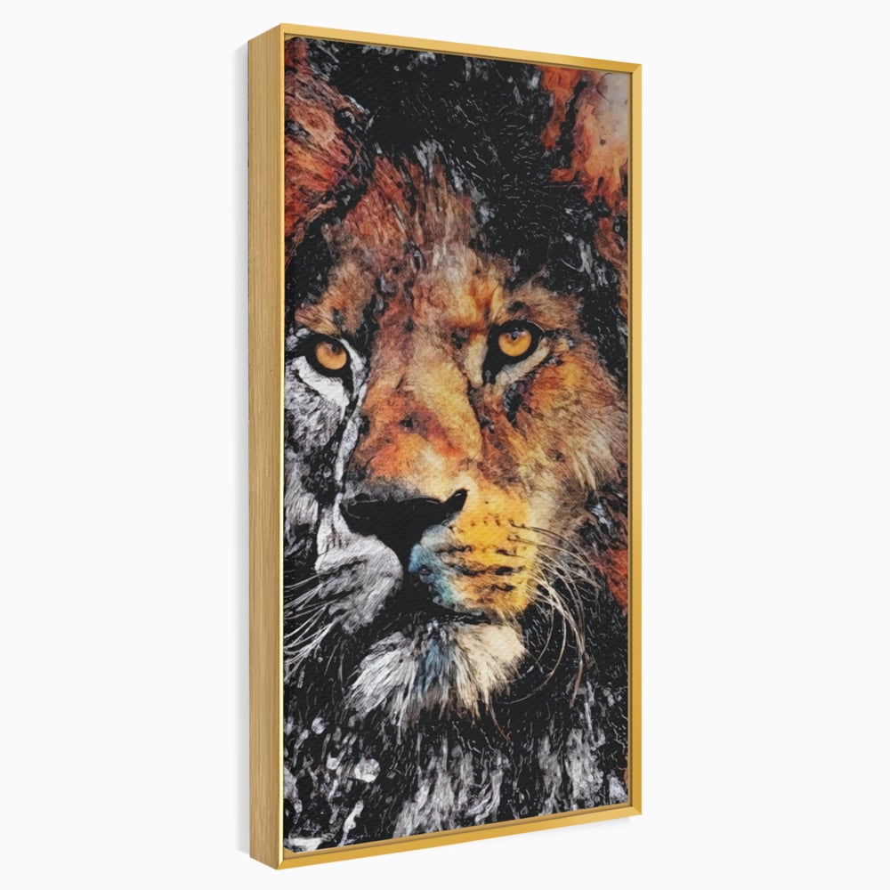 Tablou Canvas Premium LuxCanva® A1135, Leu , Regele Junglei, Animal Salbatic, Motivational, Culori Vibrante