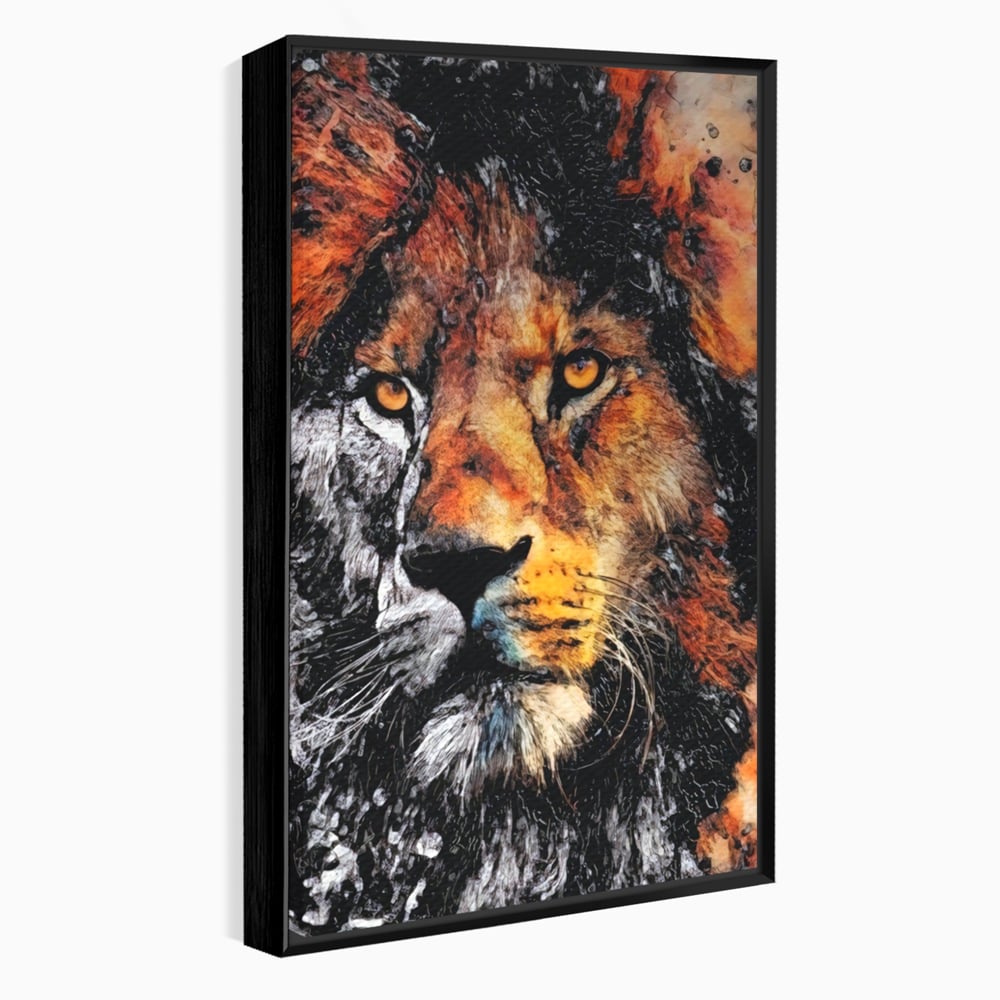 Tablou Canvas Premium LuxCanva® A1135, Leu , Regele Junglei, Animal Salbatic, Motivational, Culori Vibrante