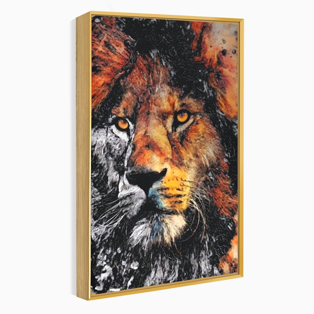 Tablou Canvas Premium LuxCanva® A1135, Leu , Regele Junglei, Animal Salbatic, Motivational, Culori Vibrante