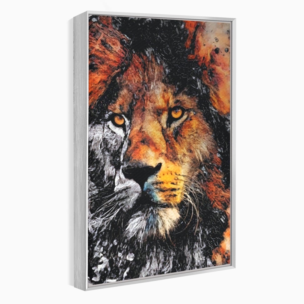Tablou Canvas Premium LuxCanva® A1135, Leu , Regele Junglei, Animal Salbatic, Motivational, Culori Vibrante