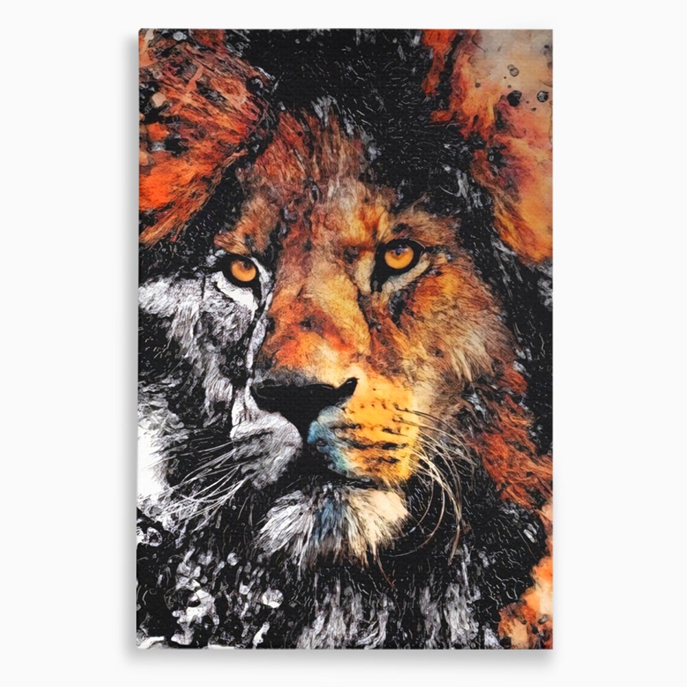 Tablou Canvas Premium LuxCanva® A1135, Leu , Regele Junglei, Animal Salbatic, Motivational, Culori Vibrante