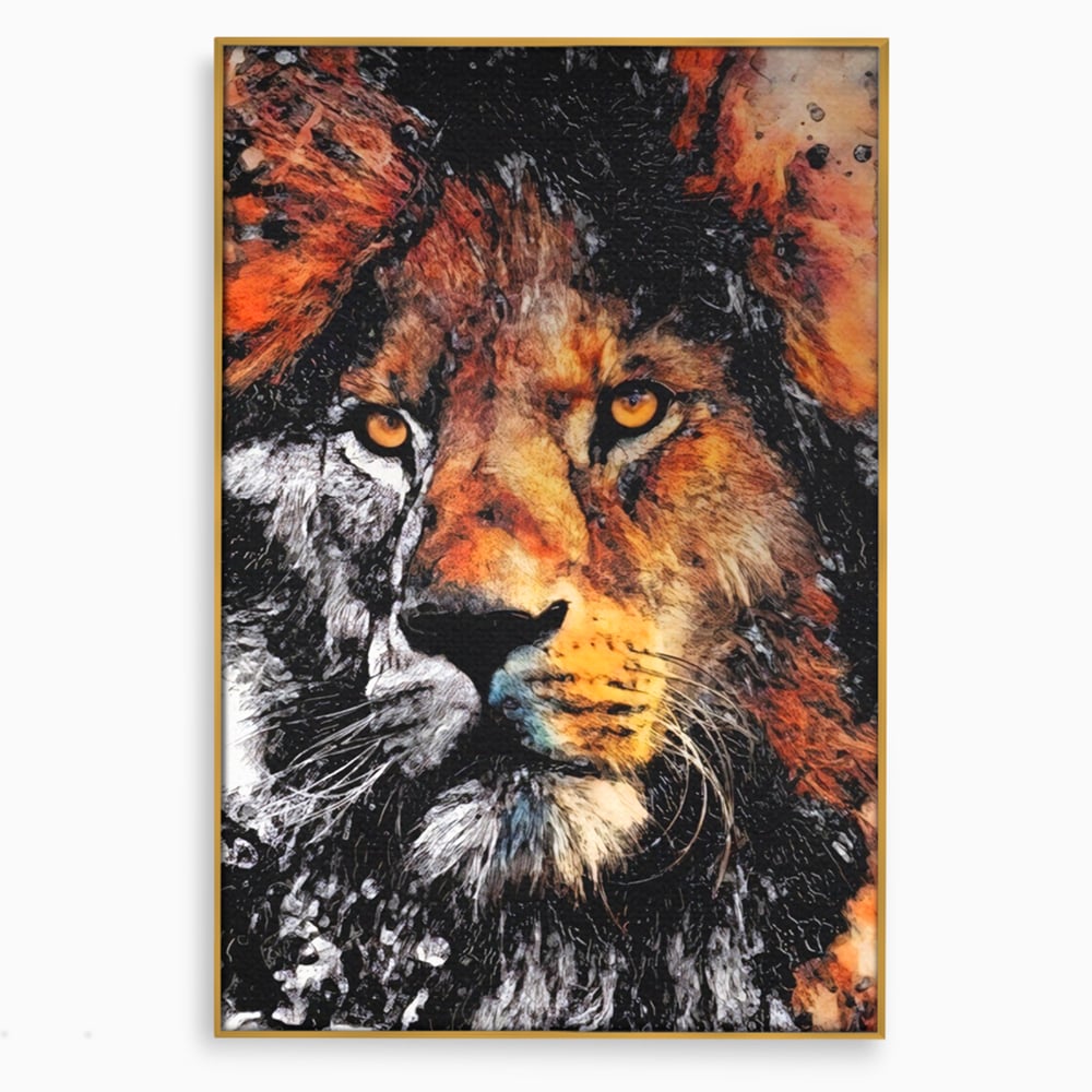 Tablou Canvas Premium LuxCanva® A1135, Leu , Regele Junglei, Animal Salbatic, Motivational, Culori Vibrante