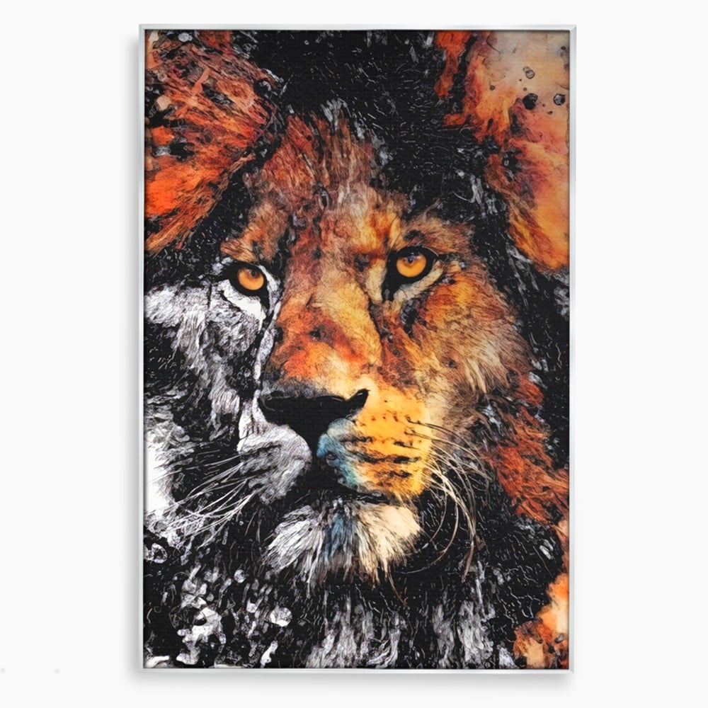 Tablou Canvas Premium LuxCanva® A1135, Leu , Regele Junglei, Animal Salbatic, Motivational, Culori Vibrante