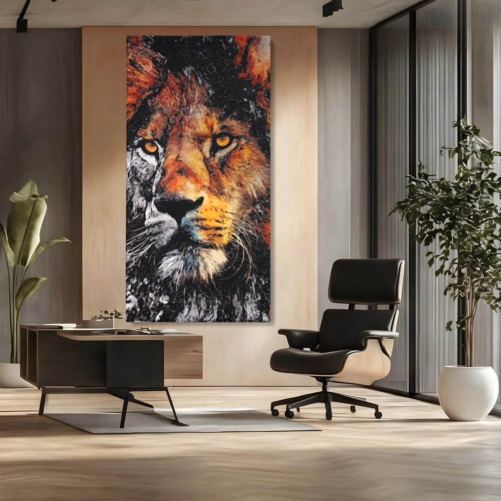 Tablou Canvas Premium LuxCanva® A1135, Leu , Regele Junglei, Animal Salbatic, Motivational, Culori Vibrante