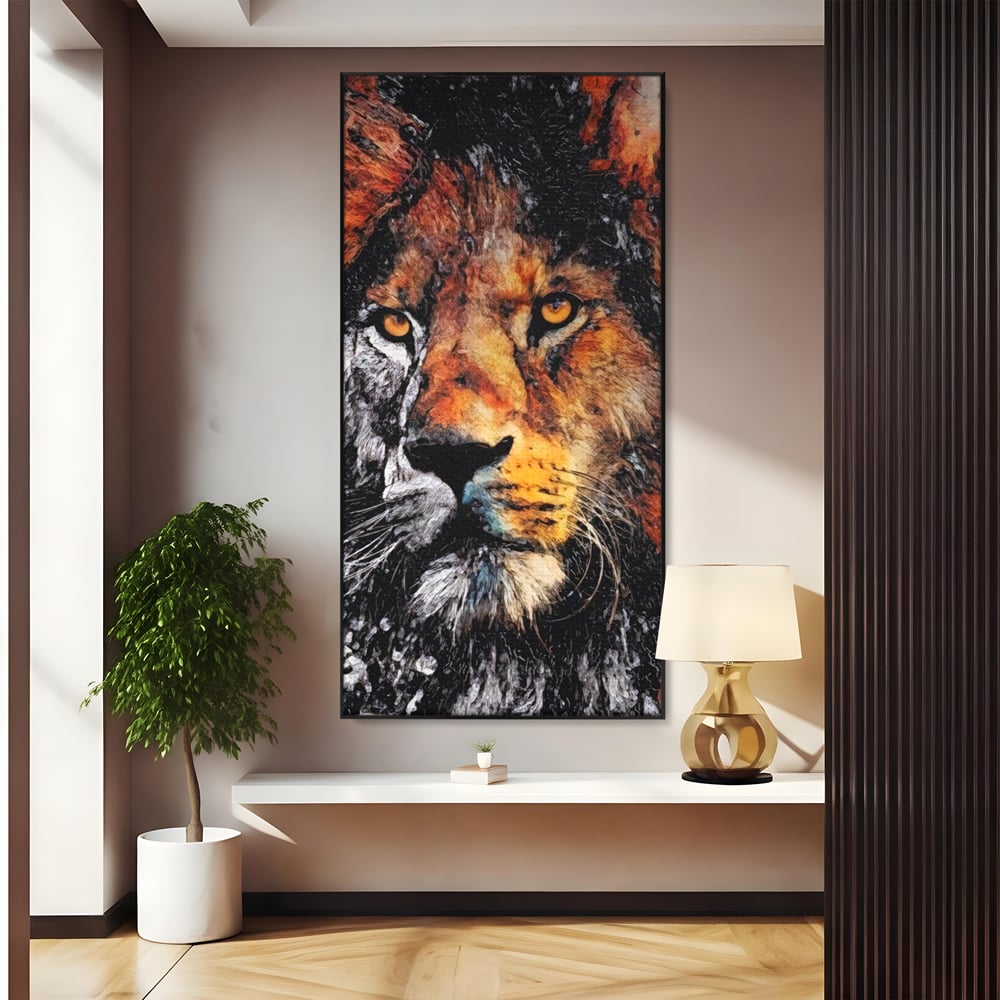 Tablou Canvas Premium LuxCanva® A1135, Leu , Regele Junglei, Animal Salbatic, Motivational, Culori Vibrante