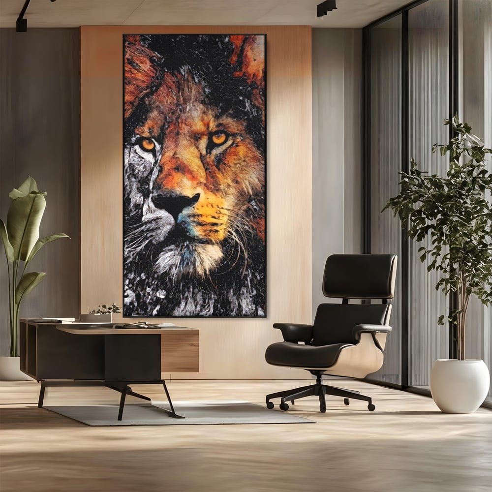 Tablou Canvas Premium LuxCanva® A1135, Leu , Regele Junglei, Animal Salbatic, Motivational, Culori Vibrante