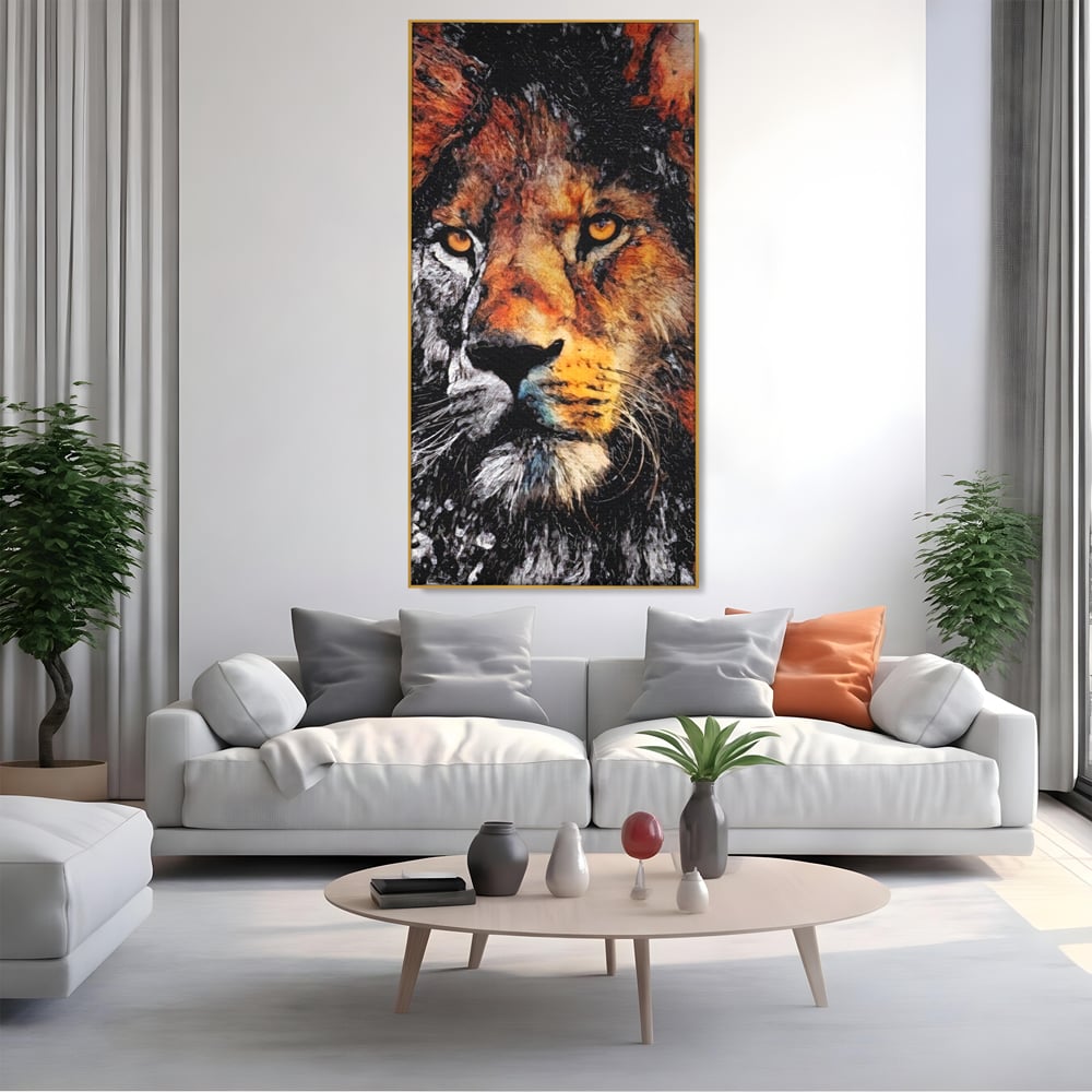 Tablou Canvas Premium LuxCanva® A1135, Leu , Regele Junglei, Animal Salbatic, Motivational, Culori Vibrante