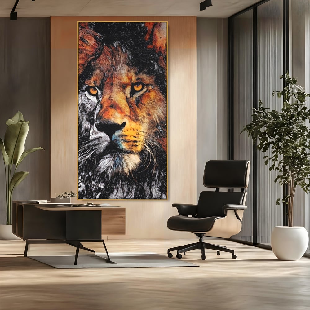 Tablou Canvas Premium LuxCanva® A1135, Leu , Regele Junglei, Animal Salbatic, Motivational, Culori Vibrante