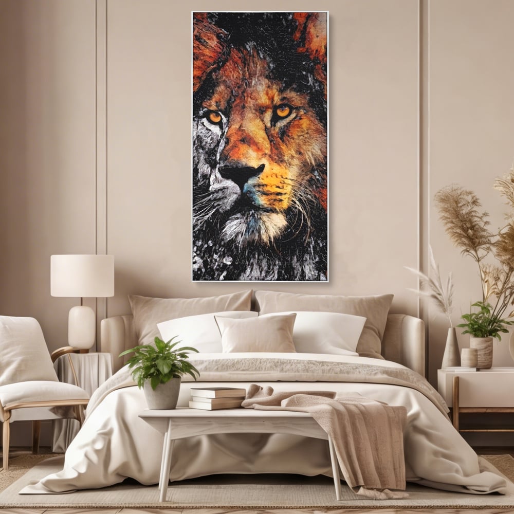 Tablou Canvas Premium LuxCanva® A1135, Leu , Regele Junglei, Animal Salbatic, Motivational, Culori Vibrante