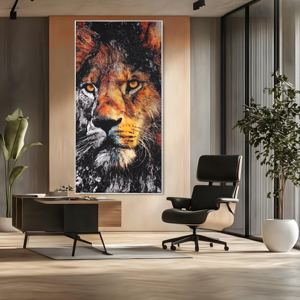 Tablou Canvas Premium LuxCanva® A1135, Leu , Regele Junglei, Animal Salbatic, Motivational, Culori Vibrante