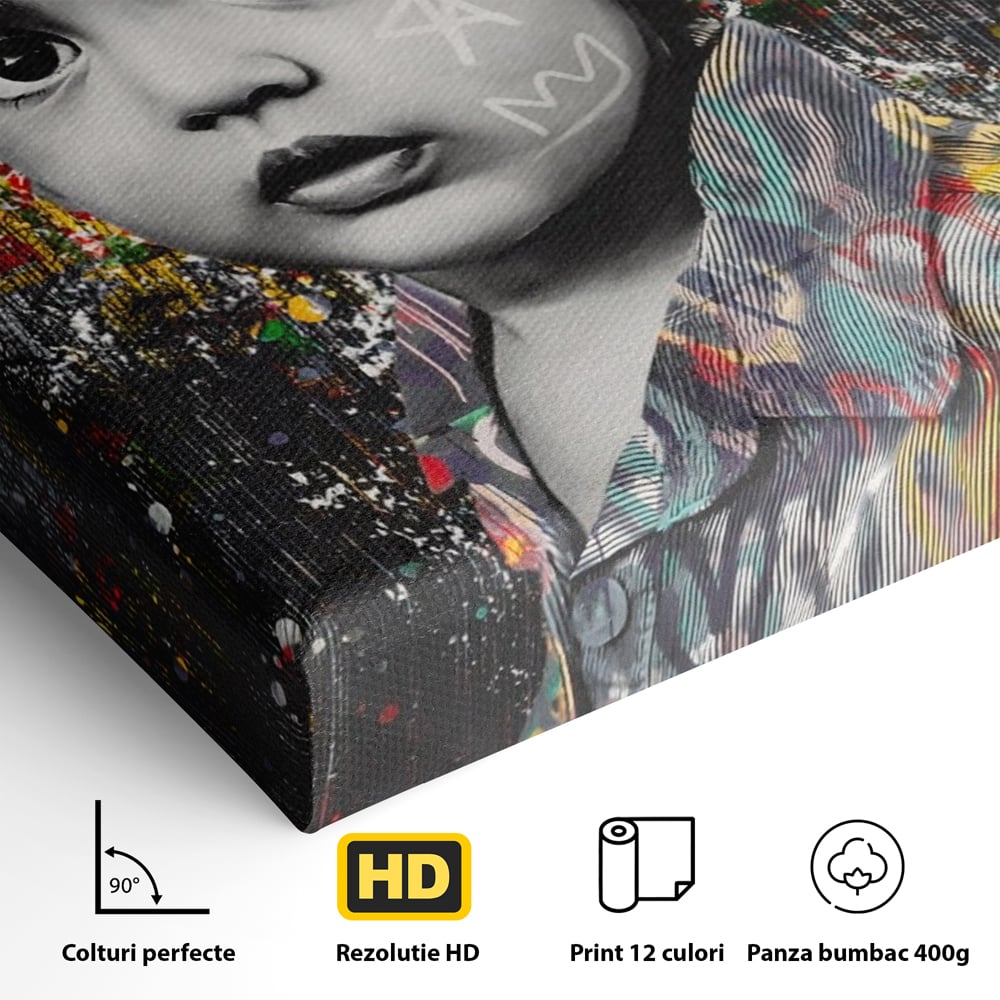 Tablou Canvas Premium LuxCanva® A1137, Color Baby , Copil, Par Coloar, Baby Cool, Culori Vibrante