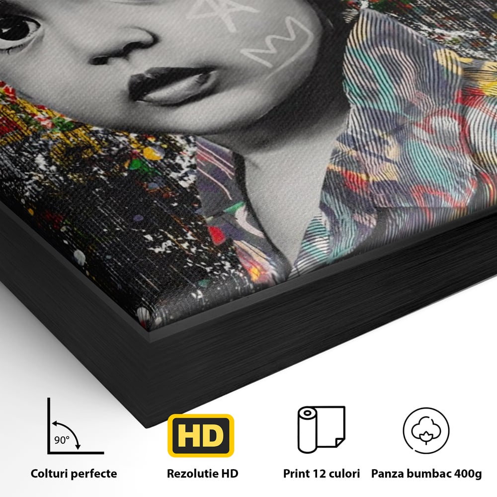 Tablou Canvas Premium LuxCanva® A1137, Color Baby , Copil, Par Coloar, Baby Cool, Culori Vibrante