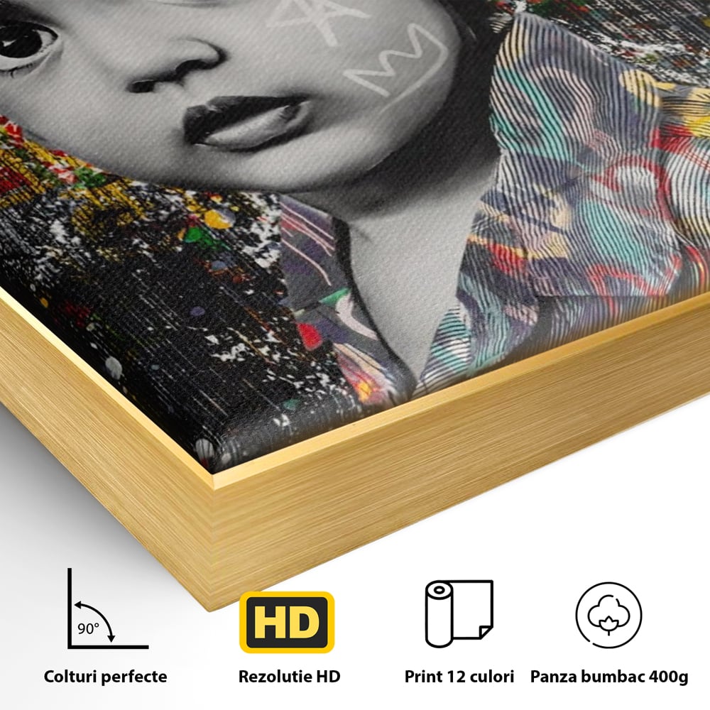 Tablou Canvas Premium LuxCanva® A1137, Color Baby , Copil, Par Coloar, Baby Cool, Culori Vibrante