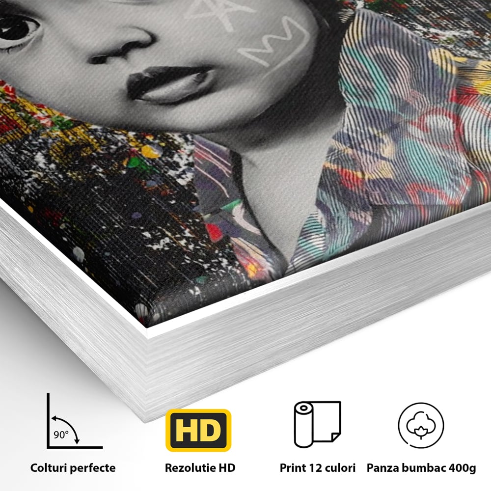 Tablou Canvas Premium LuxCanva® A1137, Color Baby , Copil, Par Coloar, Baby Cool, Culori Vibrante