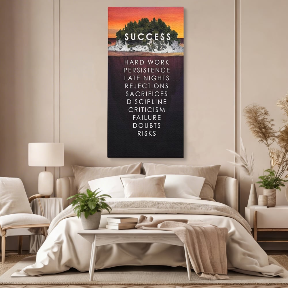 Tablou Canvas Premium LuxCanva® A1140, Insula Succesului , Disciplina, Sacrificii, Munca, Culori Vibrante