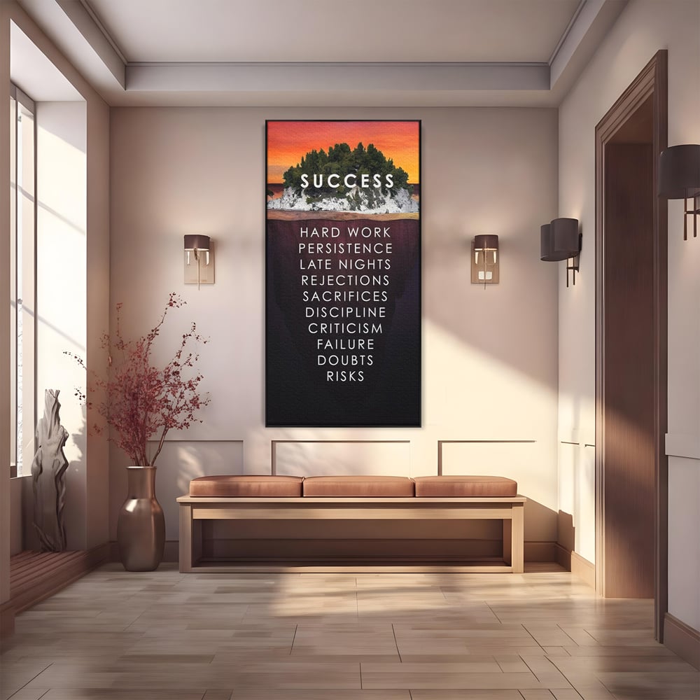 Tablou Canvas Premium LuxCanva® A1140, Insula Succesului , Disciplina, Sacrificii, Munca, Culori Vibrante