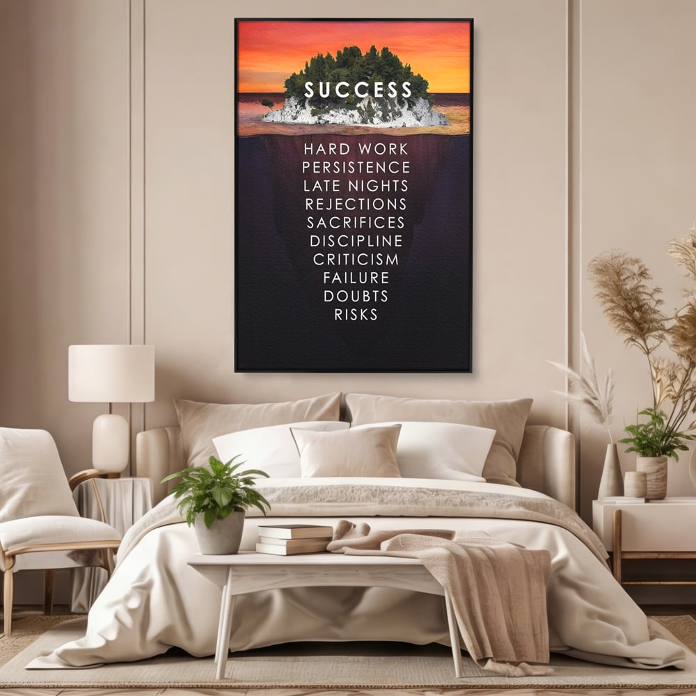 Tablou Canvas Premium LuxCanva® A1140, Insula Succesului , Disciplina, Sacrificii, Munca, Culori Vibrante
