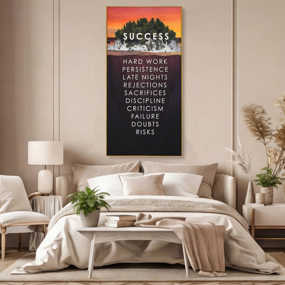 Tablou Canvas Premium LuxCanva® A1140, Insula Succesului , Disciplina, Sacrificii, Munca, Culori Vibrante