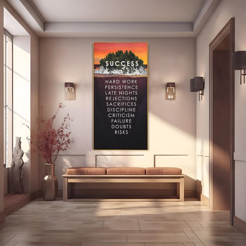 Tablou Canvas Premium LuxCanva® A1140, Insula Succesului , Disciplina, Sacrificii, Munca, Culori Vibrante