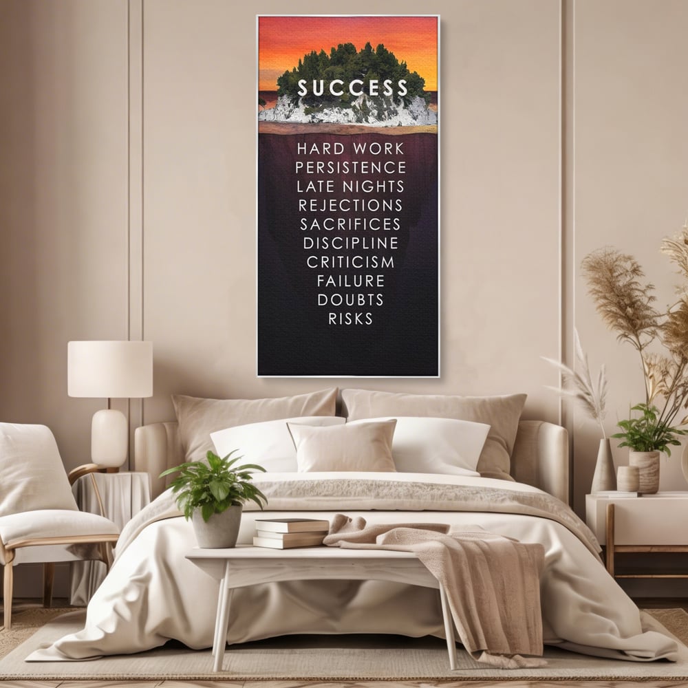 Tablou Canvas Premium LuxCanva® A1140, Insula Succesului , Disciplina, Sacrificii, Munca, Culori Vibrante