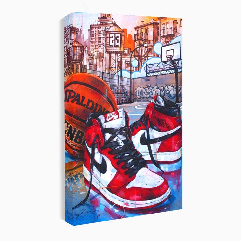 Canvas Premium Canvas Board, LuxCanva® A1143, Nike Air, Ball, Basketball, Jordan, lebendige Farben