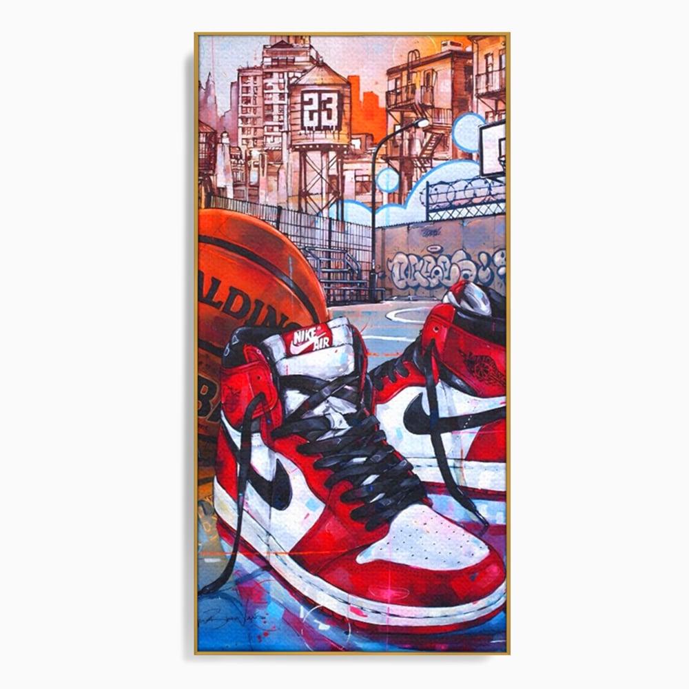 Canvas Premium Canvas Board, LuxCanva® A1143, Nike Air, Ball, Basketball, Jordan, lebendige Farben